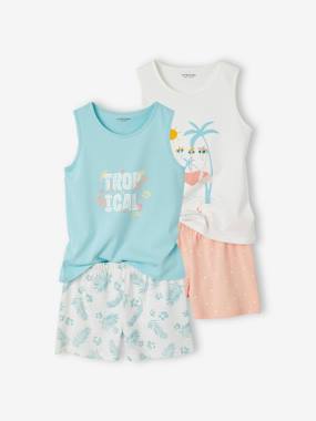 Fille-Pyjama, surpyjama-Lot de 2 pyjashorts "Tropical" fille
