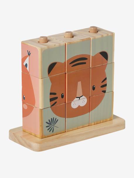 Stacking Cubes Puzzle in FSC® Wood wood - vertbaudet enfant 