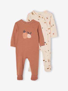 Baby-Pyjamas & Sleepsuits-Pack of 2 Fruity Sleepsuits for Babies
