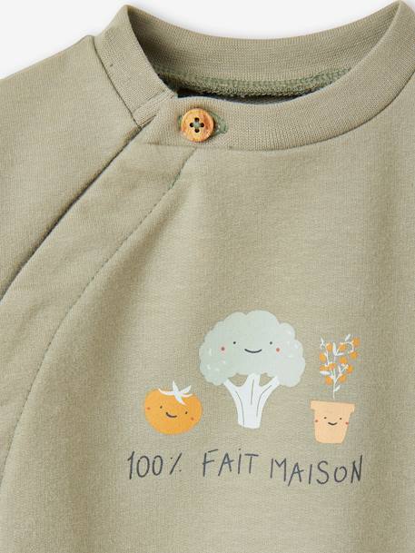 Sweatshirt with Opening on the Front, for Babies aqua green - vertbaudet enfant 