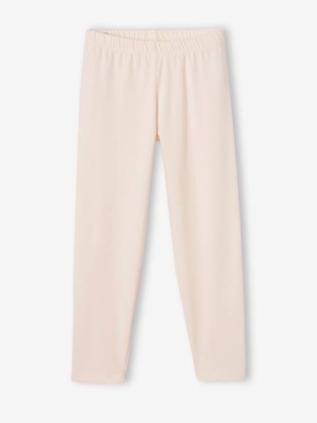 Chemise de nuit en maille côtelée 'cerises' + legging uni fille rose nude - vertbaudet enfant 