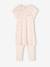 Chemise de nuit en maille côtelée 'cerises' + legging uni fille rose nude - vertbaudet enfant 