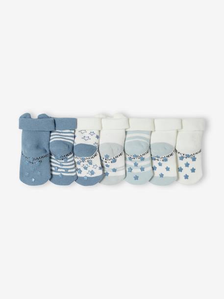 Pack of 7 pairs of 'Stars & Fox' Socks for Babies blue - vertbaudet enfant 