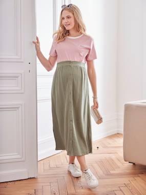 Long Skirt in Cotton Gauze for Maternity  - vertbaudet enfant