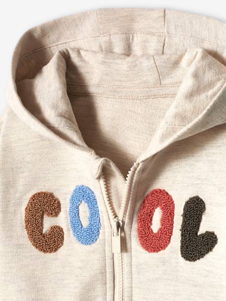 Sweat bébé zippé à capuche bleu ciel+écru - vertbaudet enfant 