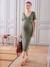 Long Dress in Stretch Rib Knit, Maternity & Nursing Special olive - vertbaudet enfant 