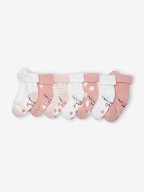 Baby-Socks & Tights-Pack of 7 Pairs of "Cat" Socks for Baby Girls