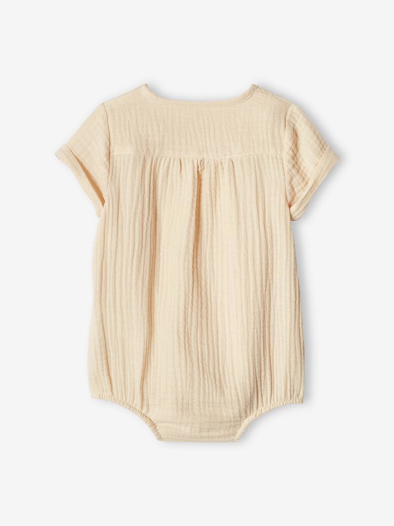 Salopette Bébé Naissance Gaze De Coton Doublée – Bretelles Ajustables – Vertbaudet – 100% Coton