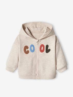 Sweat bébé zippé à capuche - vertbaudet enfant Bébé-Pull, gilet, sweat-Gilet-Sweat bébé zippé à capuche