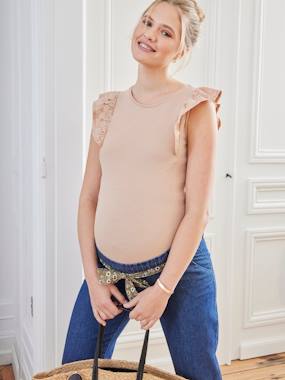 Dual Fabric T-Shirt for Maternity - vertbaudet enfant