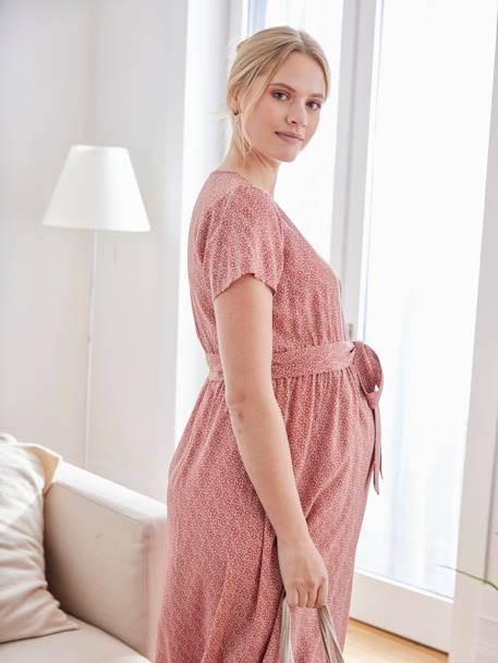 Vertbaudet Blouse with Dot Print, Maternity & Nursing Special Ecru