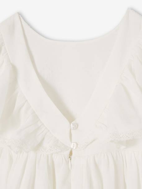 Occasionwear Dress with Broderie Anglaise Details for Girls ecru - vertbaudet enfant 