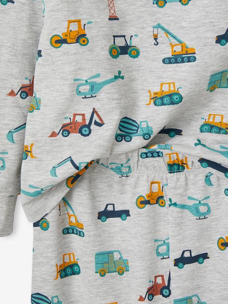 Lot pyjama + pyjashort 'chantier' garçon gris chiné - vertbaudet enfant 