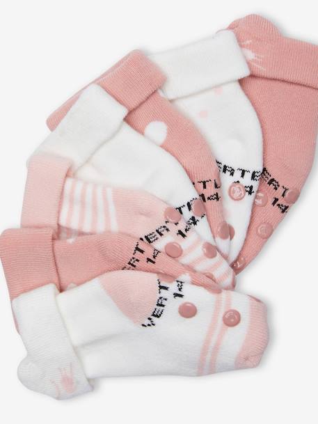 Pack of 7 Pairs of 'Cat' Socks for Baby Girls rose - vertbaudet enfant 