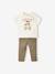 Ensemble tee-shirt manches courtes + pantalon bébé écru - vertbaudet enfant 