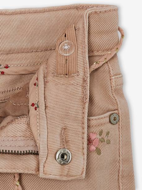 Embroidered Floral Bermuda Shorts for Girls rosy - vertbaudet enfant 