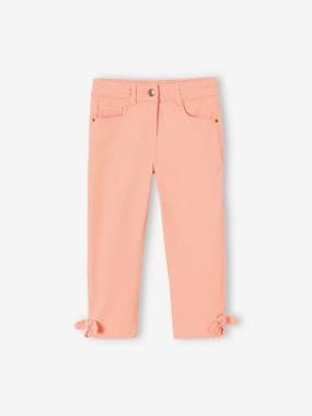 -Cropped Trousers with Bows for Girls