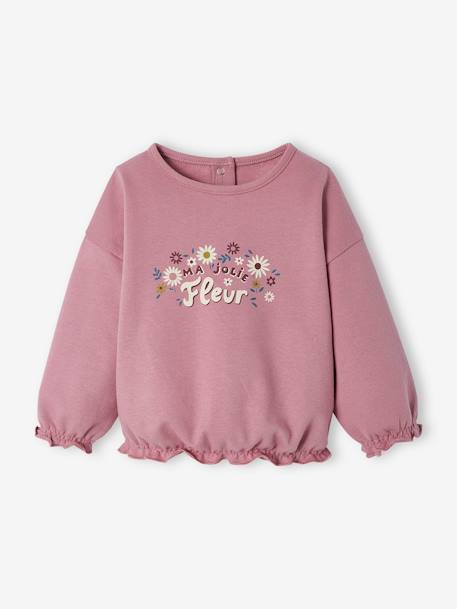 Printed Sweatshirt for Babies mauve - vertbaudet enfant 