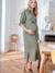 Robe-chemise longue gaze de coton grossesse et allaitement marine+olive - vertbaudet enfant 