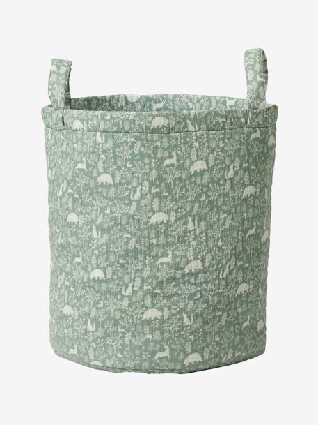 Basket in Padded Fabric, In the Woods grey blue - vertbaudet enfant 