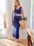 Long Sleeveless Dress in Rib Knit for Maternity navy blue - vertbaudet enfant 