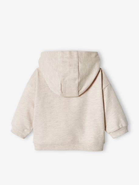 Sweat bébé zippé à capuche bleu ciel+écru - vertbaudet enfant 