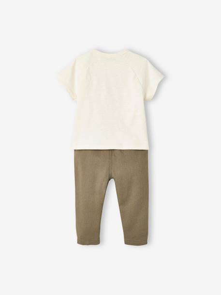 T-Shirt + Trouser Combo for Babies ecru - vertbaudet enfant 