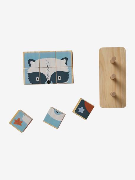 Stacking Cubes Puzzle in FSC® Wood wood - vertbaudet enfant 