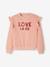 French Terry Sweatshirt with Ruffles, for Girls pale pink - vertbaudet enfant 