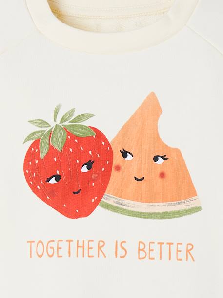 Fruity Sweatshirt for Girls ecru+pale pink - vertbaudet enfant 