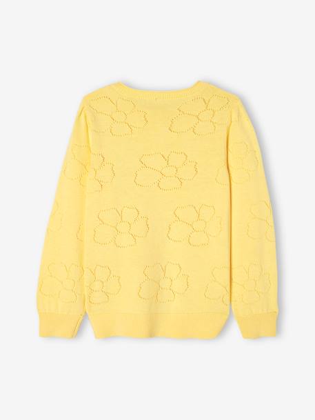 Openwork Cardigan with Flowers, for Girls yellow - vertbaudet enfant 
