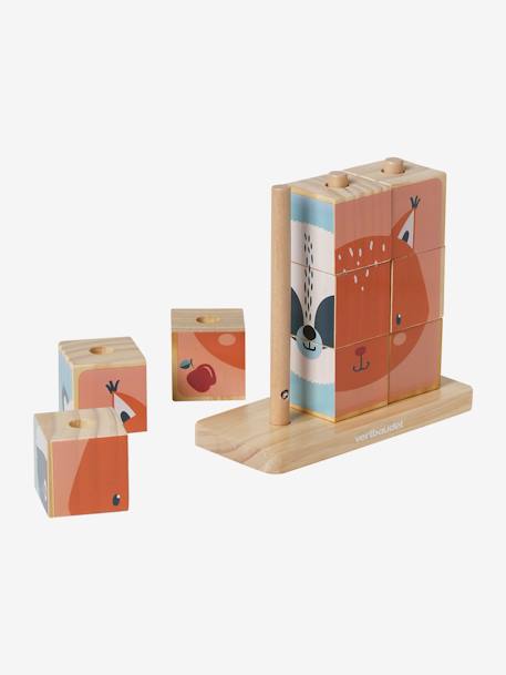 Stacking Cubes Puzzle in FSC® Wood wood - vertbaudet enfant 
