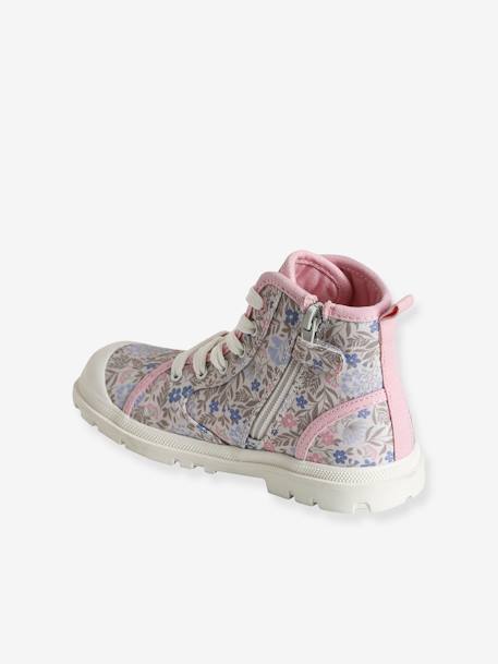 High Top Trainers with Zip & Laces for Children ecru+rose - vertbaudet enfant 