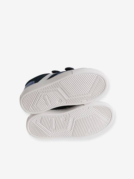 Baskets enfant cuir scratchs bleu jean+lot bleu+lot vert+marine - vertbaudet enfant 