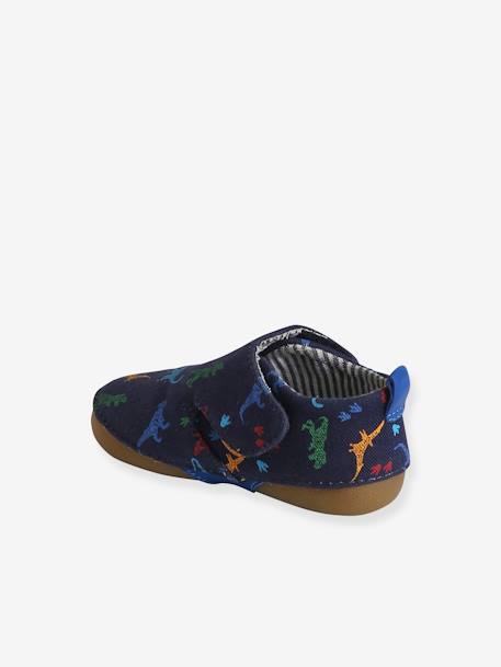 Canvas Slippers with Hook-and-Loop Strap, for Babies navy blue - vertbaudet enfant 