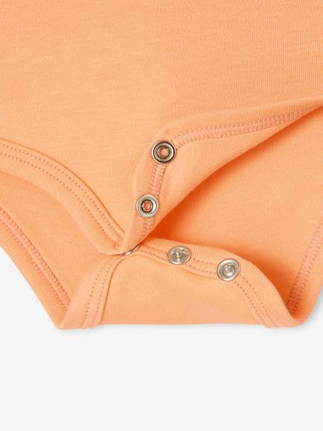 Pack of 3 Short Sleeve Bodysuits, Cutaway Shoulders, For Babies rosy apricot - vertbaudet enfant 
