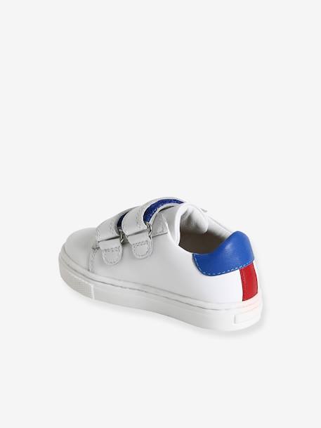Hook-and-Loop Fastening Leather Trainers for Babies white - vertbaudet enfant 