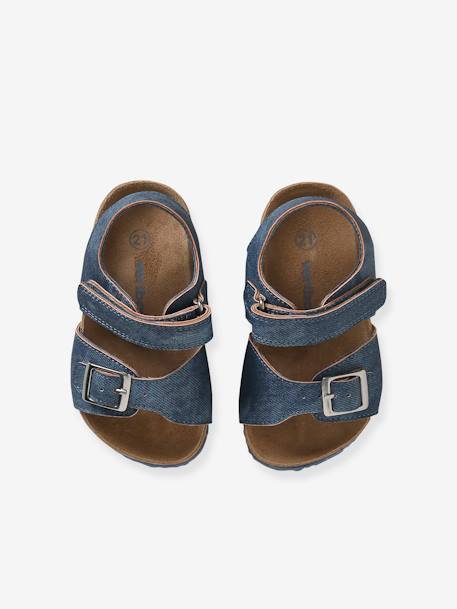 Denim-Effect Sandals for Babies blue - vertbaudet enfant 