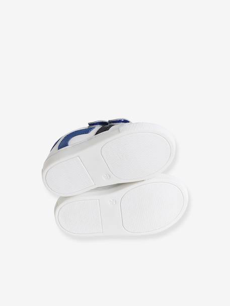 Hook-and-Loop Fastening Leather Trainers for Babies white - vertbaudet enfant 