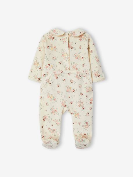 Velour Sleepsuit for Baby Girls ecru - vertbaudet enfant 