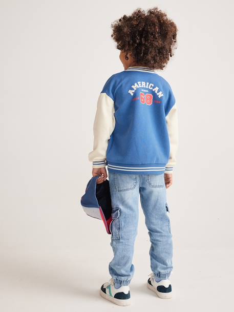 College-Style Jacket with Press Studs for Boys blue - vertbaudet enfant 