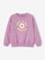 Sweatshirt with Flower & Motif in Bouclé Knit, for Girls mauve - vertbaudet enfant 