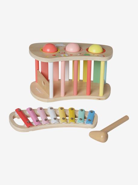 Tap tap xylophone 2 en 1 en bois FSC® multicolore+rose - vertbaudet enfant 