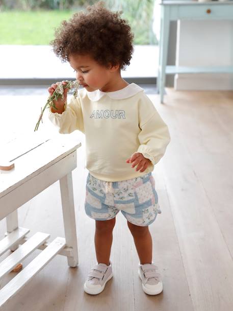 Quilted Patchwork Shorts for Babies white - vertbaudet enfant 