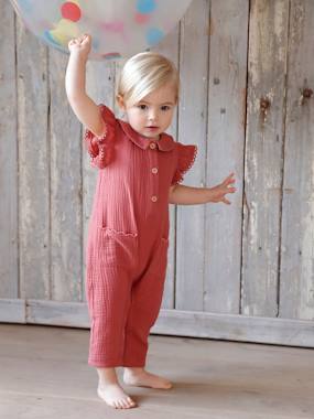 Cotton Gauze Jumpsuit for Babies  - vertbaudet enfant