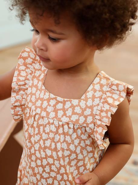 Jumpsuit for Babies, BASICS orange+white - vertbaudet enfant 