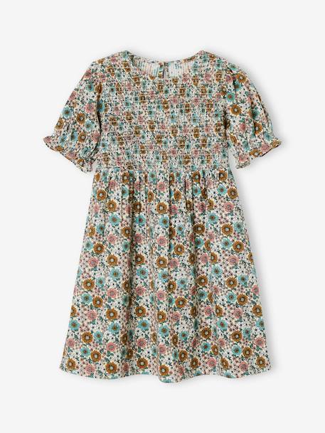 Smocked Dress for Girls pale yellow - vertbaudet enfant 