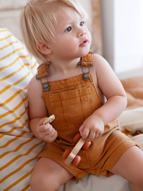 Dungarees with Adjustable Straps, for Babies caramel - vertbaudet enfant 