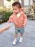 Short bébé garçon en toile taille élastiquée cappuccino+terracotta+vert de gris - vertbaudet enfant 