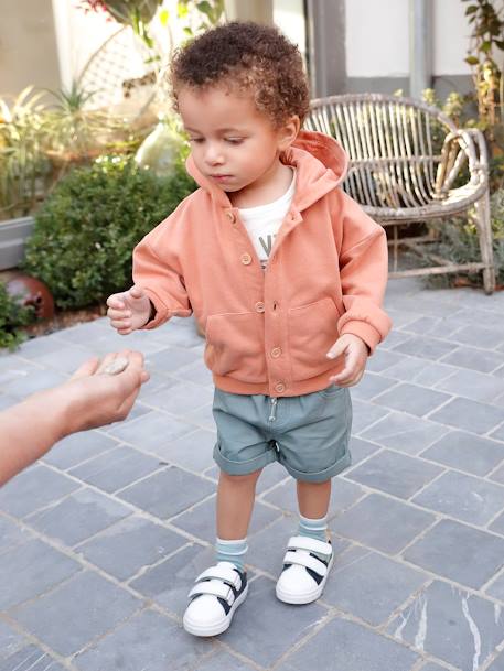 Twill Shorts with Elasticated Waistband, for Baby Boys beige+Brown+Grey Anthracite - vertbaudet enfant 